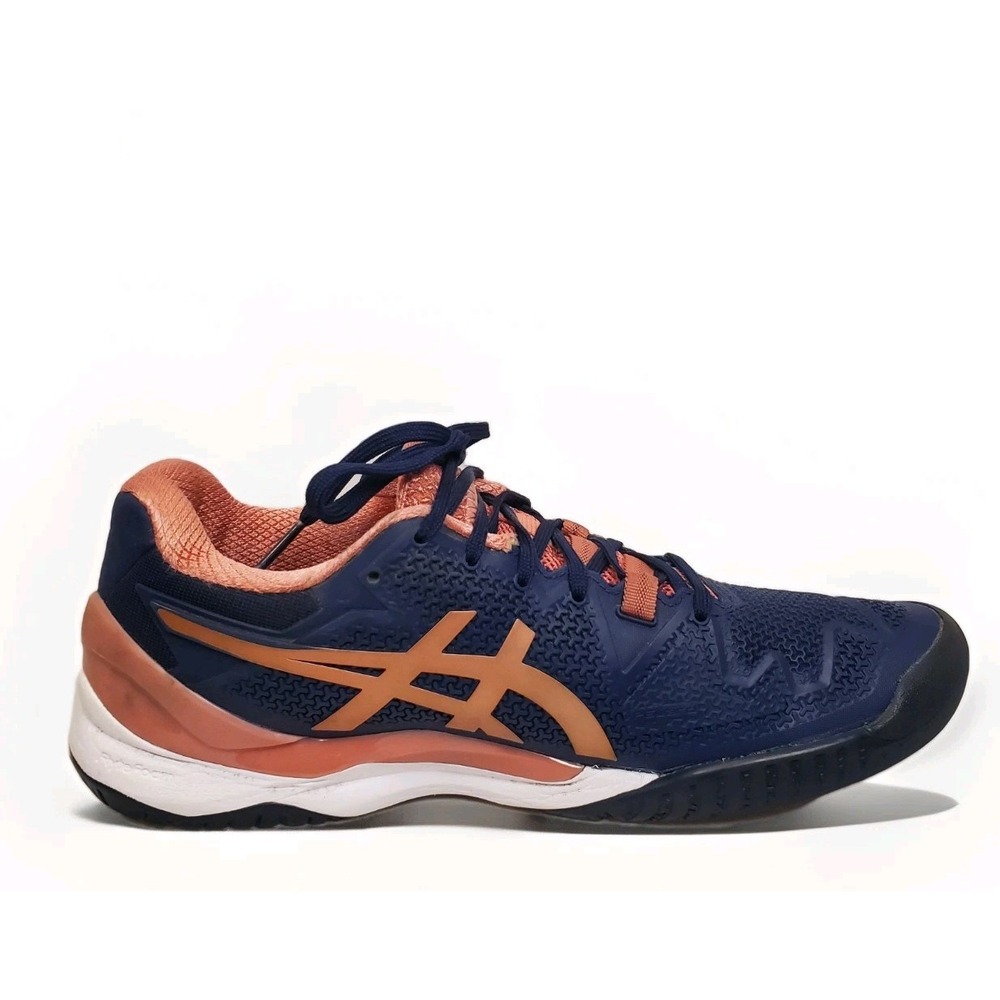 ASICS® Women's 9.5‎ GEL-Resolution 8 Tennis Pickleball Shoes in Blue Pink White - Picture 8 of 10
